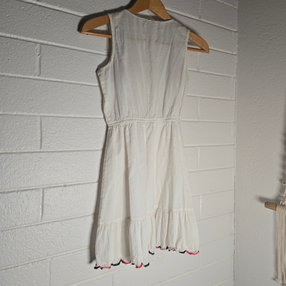 Anthropologie Raga Orchid Creek Embroidered Mini Dress Small Boho Tassel Sequins - Picture 8 of 8